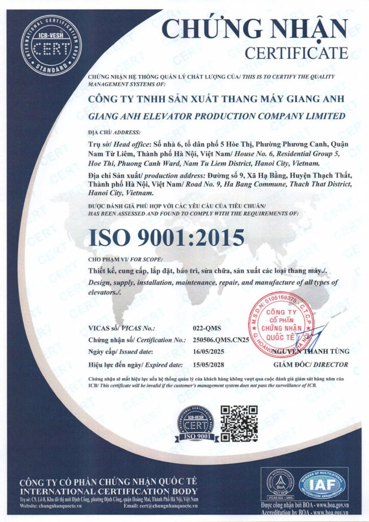GIẤY CHỨNG NHẬN ISO